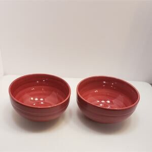Royal Norfolk Greenbrier International set of 2 soup/cereal bowels red‎